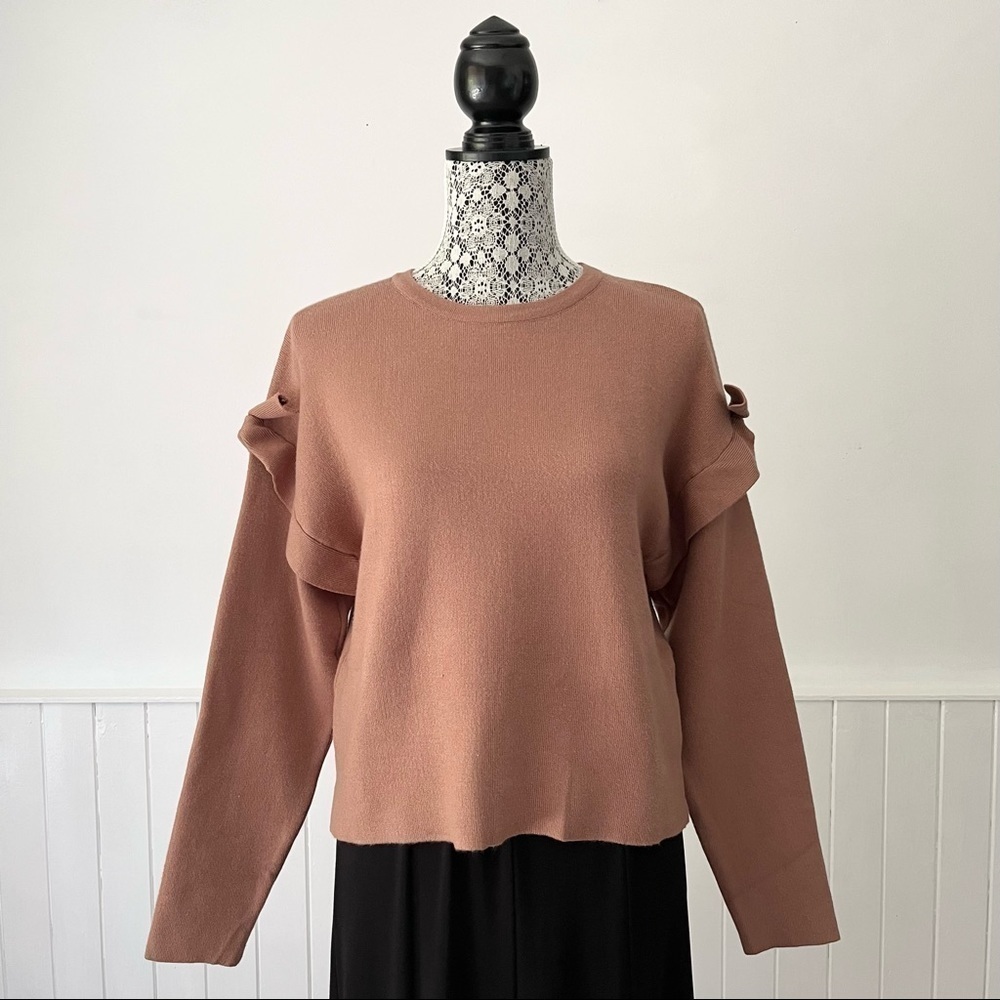 Zara Girls Ruffle Long Sleeve Sweater Size 13-14